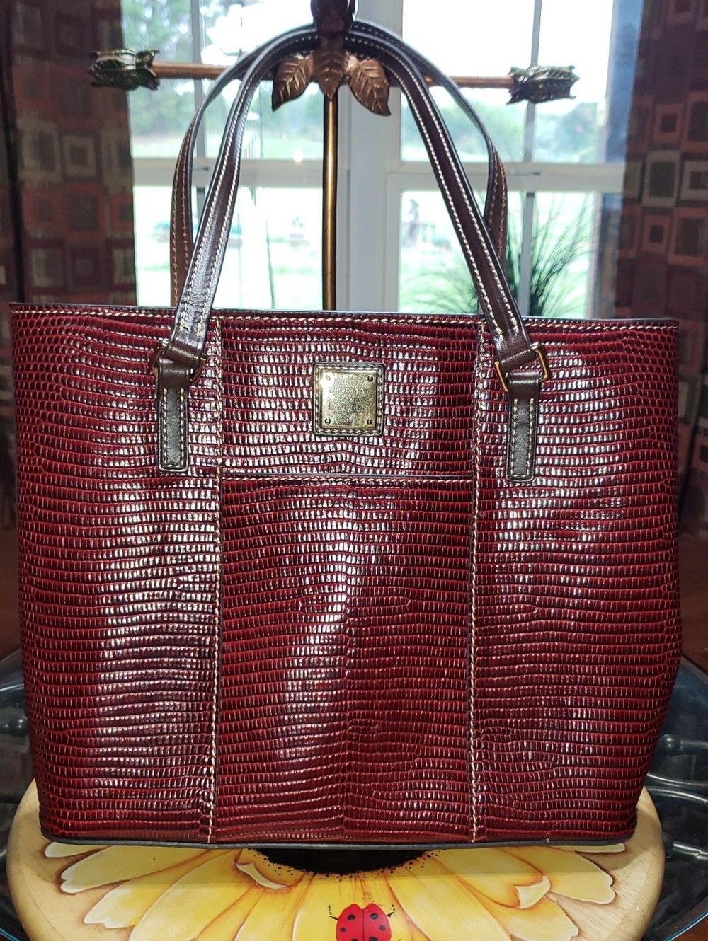 Dooney & Bourke Red Textured Leather Tote J4794339